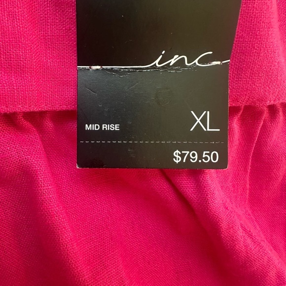 INC Wide Leg Pink Crop Pants Linen Blend Women’s Size XL - Picture 5 of 6